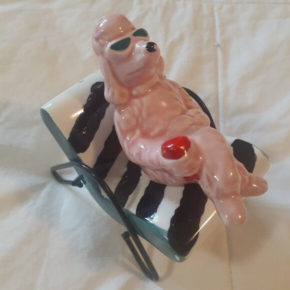 Vintage Poodle and Zebra Print Chair Salt and Pepper Shaker Set - Picture 1 of 6